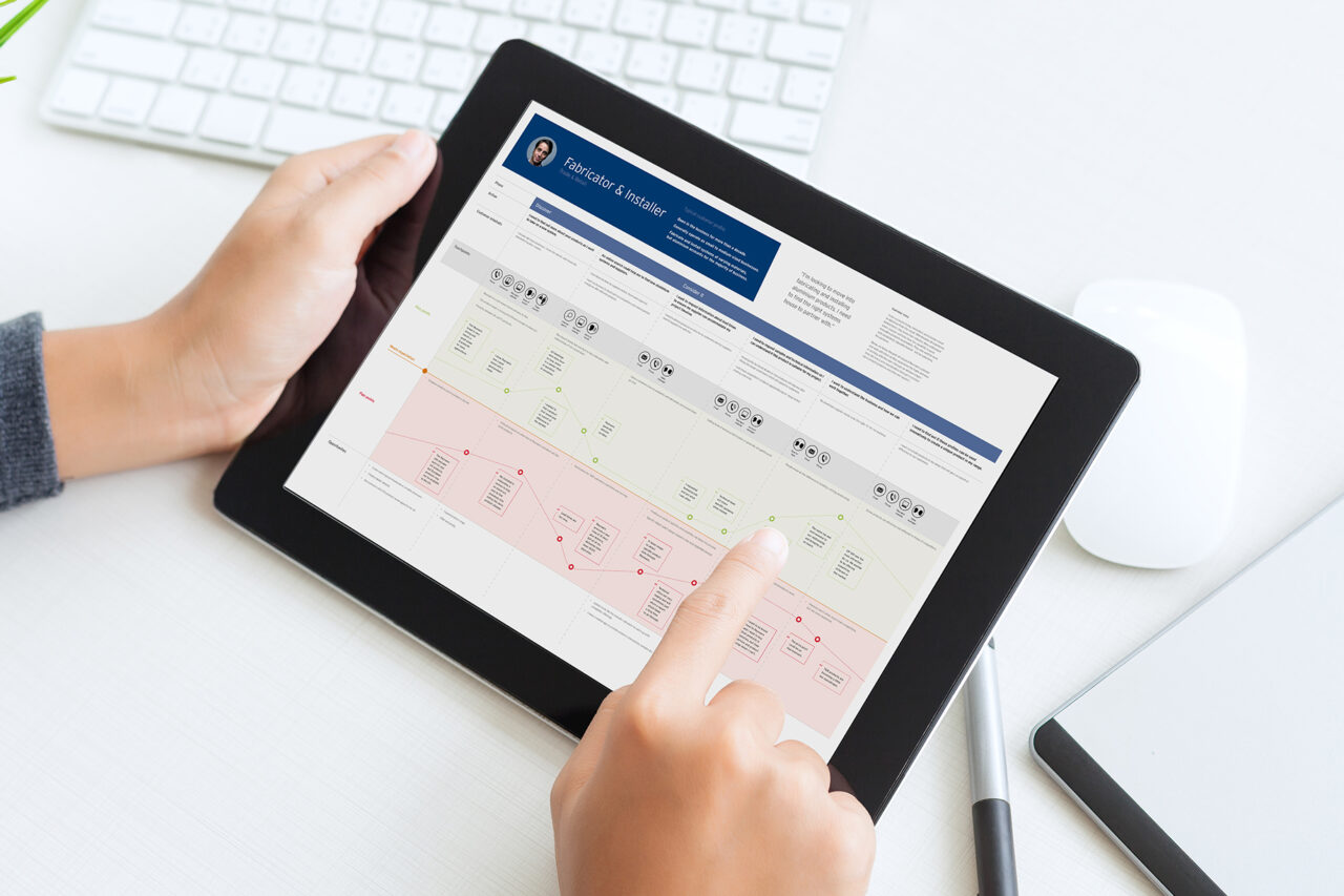 customer journey mapping on an ipad