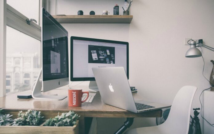 computer in a home office