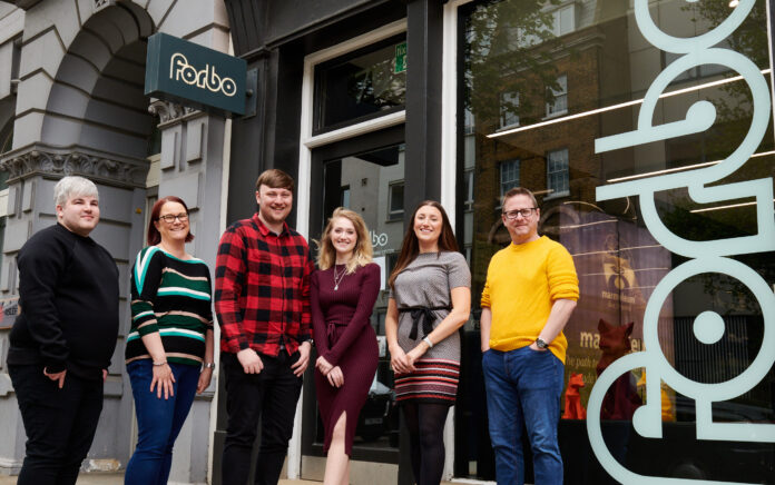 Wyatt and Forbo outside the Forbo Clerkenwell store