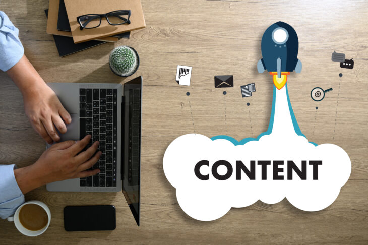 Visualisation of content marketing including the elements that make it up like search, blogs and emails.