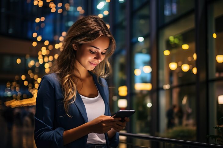 woman using a phone