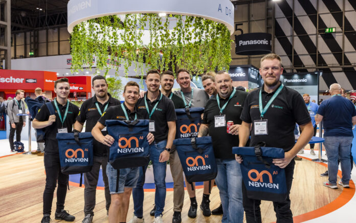 A group of Navien employee's at Navien UK's stand at installer show.