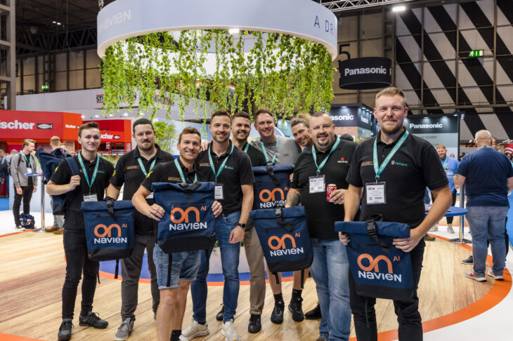 A group of Navien employee's at Navien UK's stand at installer show.